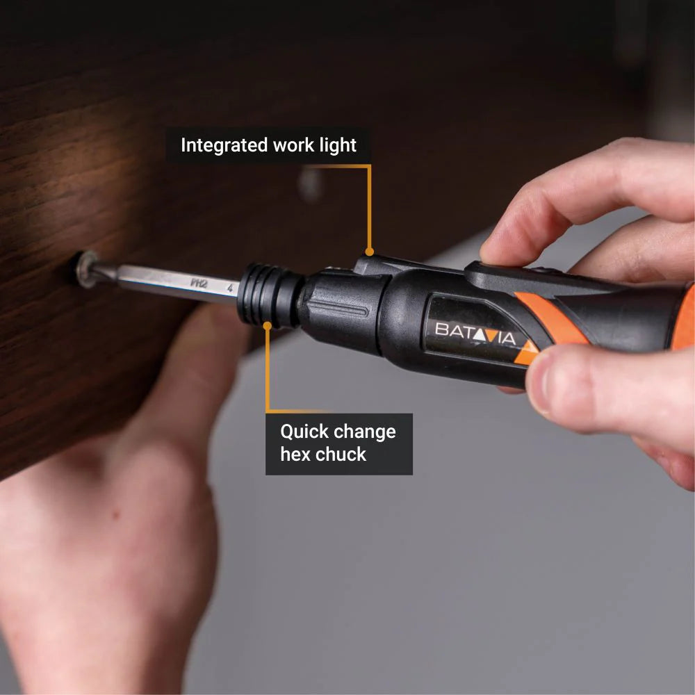 Chave de fenda sem fio Maxxgrip 3.6V - Conjunto de brocas de 44 peças e estojo de armazenamento